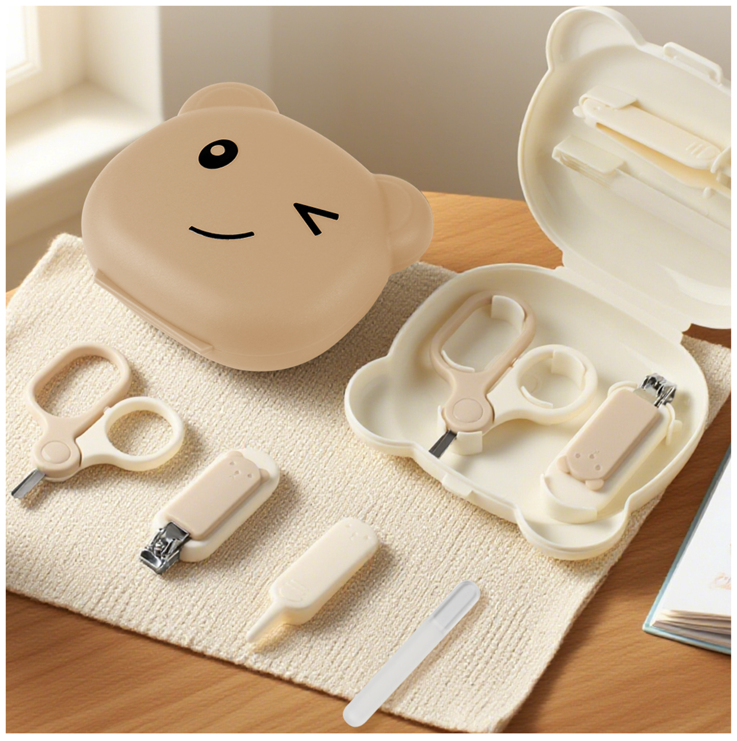 Kit Soin des Ongles Bébé 4 Pièces – Blanc - Sécurisé - Dès la Naissance