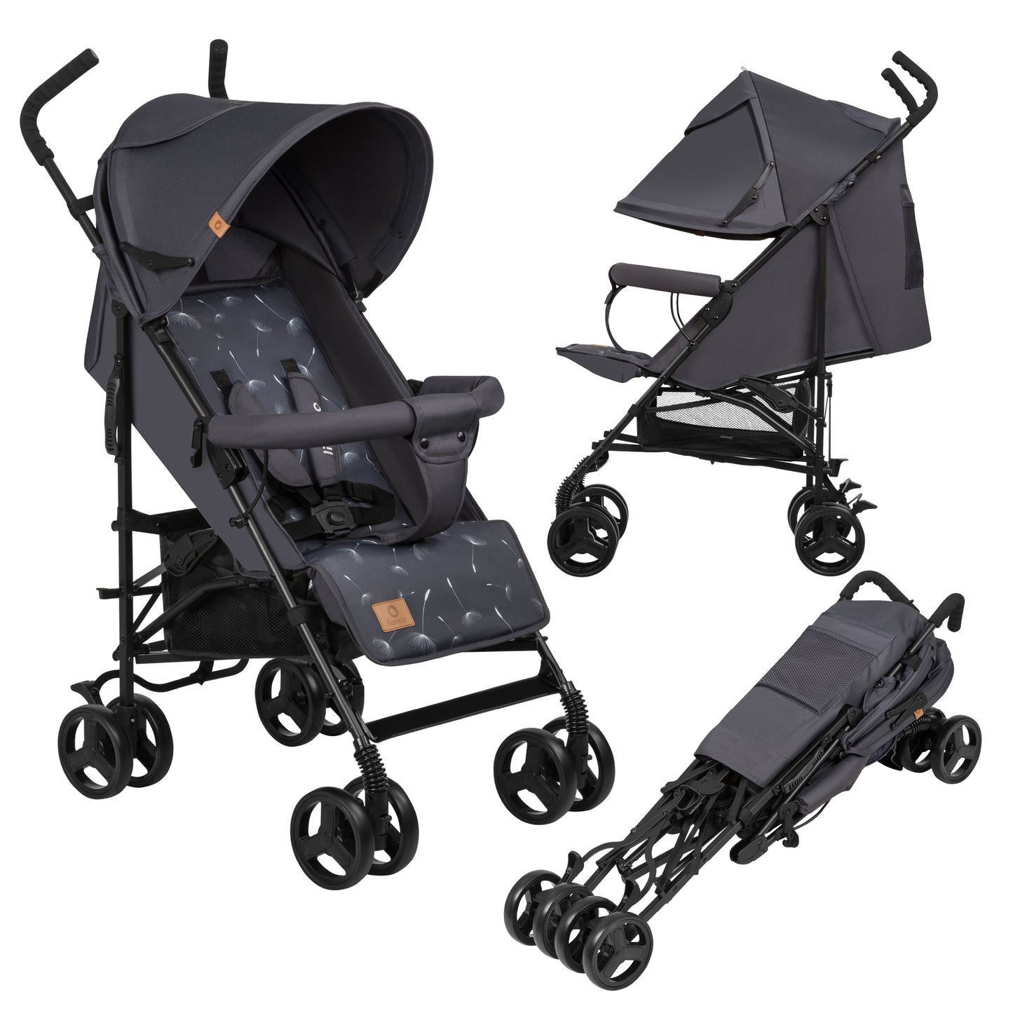 Poussette Légère – Lionelo Elia Gris Blanc - 6 mois à 3 ans - 6 kg - Pliage Compact