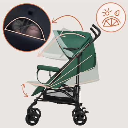 Poussette Légère – Lionelo Elia Green Forest - 6 mois à 3 ans - 6 kg - Pliage Compact