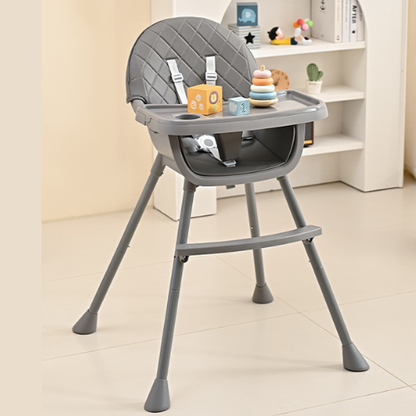 Chaise Haute Bébé – Gris - Dès 6 mois - Modèle B-E08