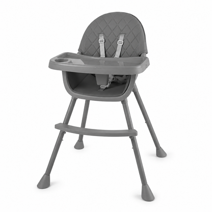 Chaise Haute Bébé – Gris - Dès 6 mois - Modèle B-E08