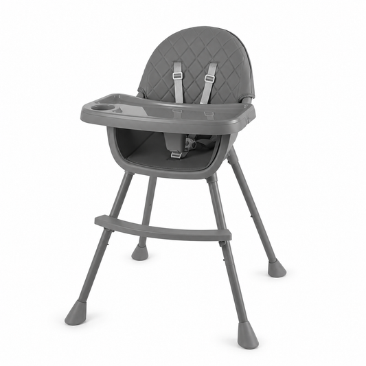 Chaise Haute Bébé – Gris - Dès 6 mois - Modèle B-E08