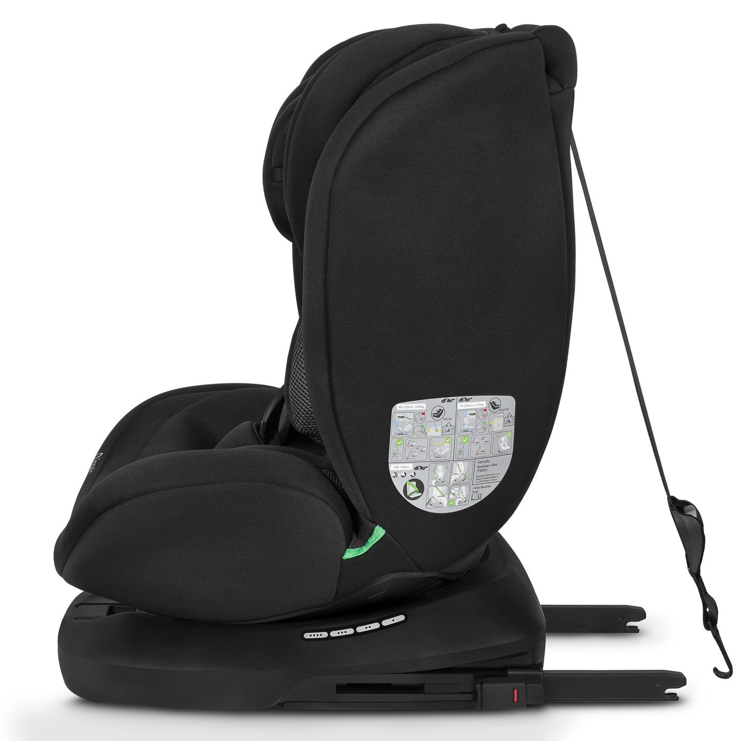 Siège Auto Évolutif – Lionelo Bastiaan i-Size Black Carbon 40-150 cm - Rotation 360°
