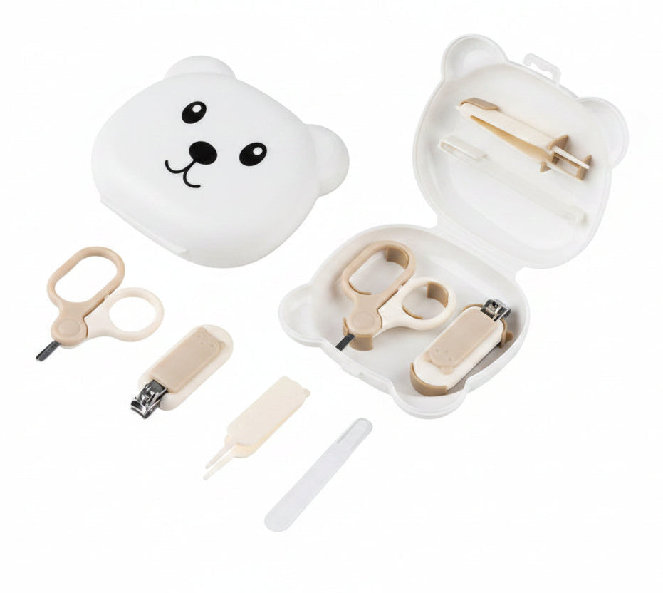 Kit Soin des Ongles Bébé 4 Pièces – Blanc - Sécurisé - Dès la Naissance