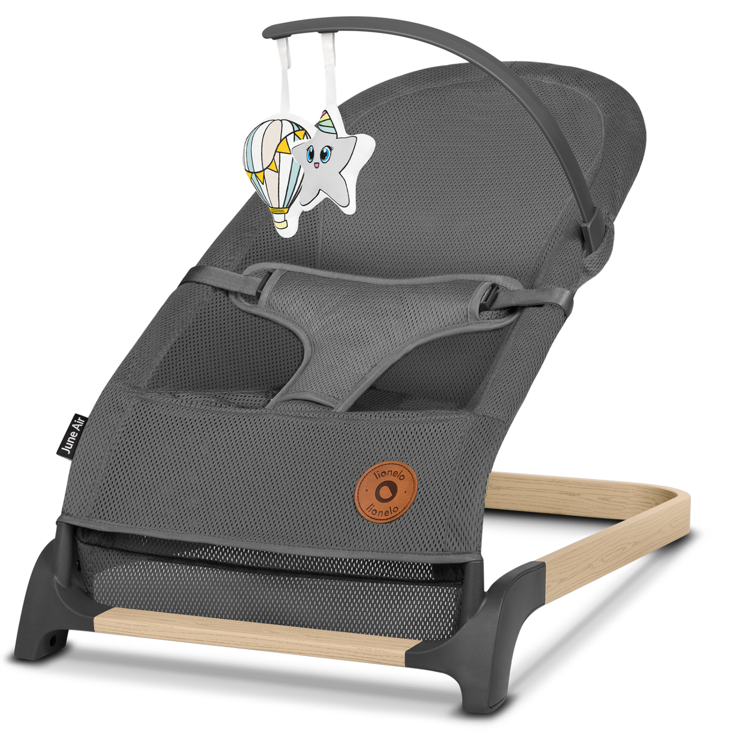 Transat Balancelle Bébé – Lionelo June Grey Graphite 0-9 kg - Arche de Jeux