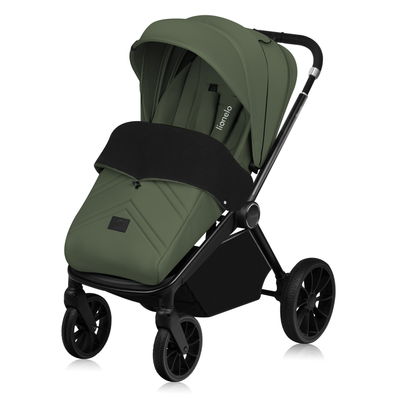 Poussette 3 en 1 – Lionelo Mika Plus Green Olive - Naissance à 4 ans - Siège Auto Inclus