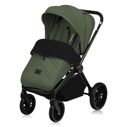 Poussette 3 en 1 – Lionelo Mika Plus Green Olive - Naissance à 4 ans - Siège Auto Inclus