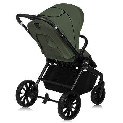 Poussette 3 en 1 – Lionelo Mika Plus Green Olive - Naissance à 4 ans - Siège Auto Inclus
