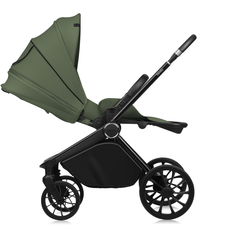 Poussette 3 en 1 – Lionelo Mika Plus Green Olive - Naissance à 4 ans - Siège Auto Inclus