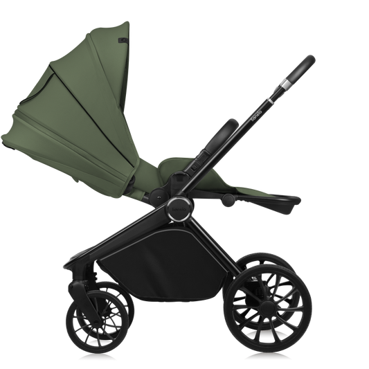 Poussette 3 en 1 – Lionelo Mika Plus Green Olive - Naissance à 4 ans - Siège Auto Inclus