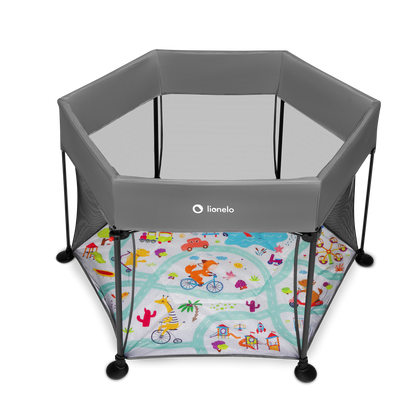 Parc Bébé – Lionelo Roem Grey Multicolors 6 mois/2 ans - Pliable