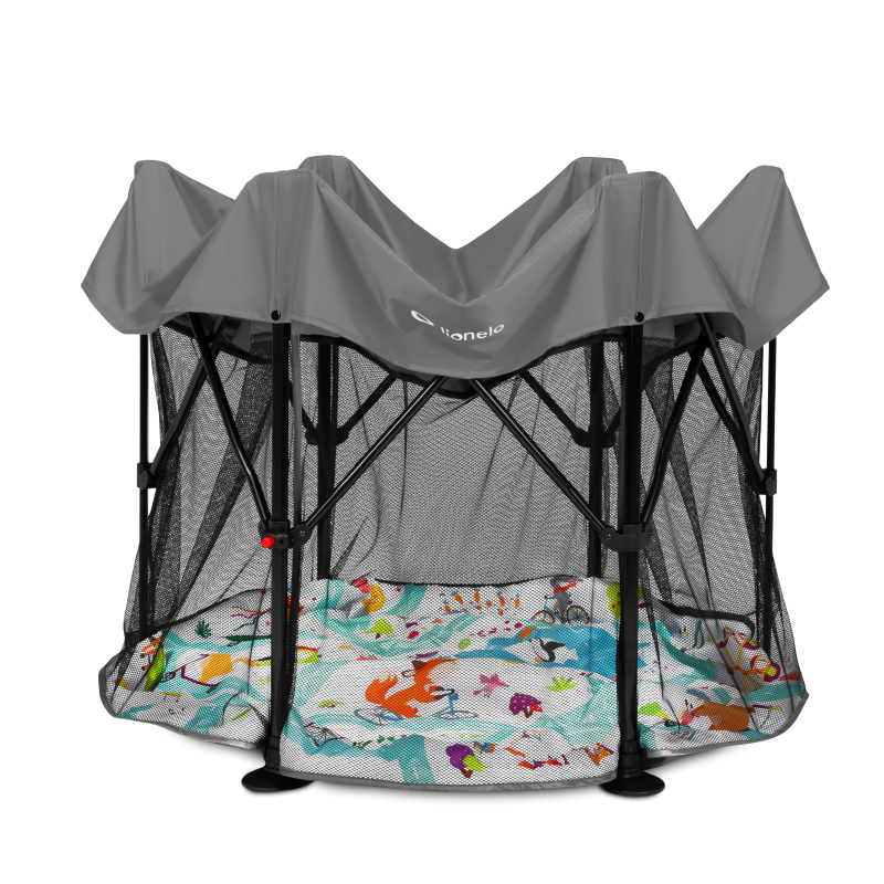 Parc Bébé – Lionelo Roem Grey Multicolors 6 mois/2 ans - Pliable