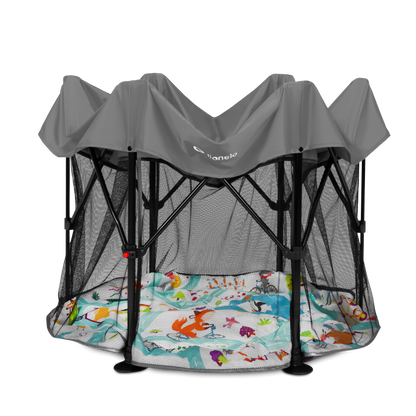 Parc Bébé – Lionelo Roem Grey Multicolors 6 mois/2 ans - Pliable